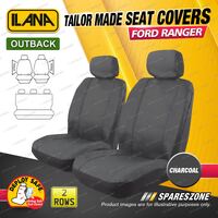 2Rows Tailor Made Charcoal Outback Seat Covers for Ford Ranger PX Dual Cab 11-15