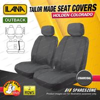 2 Rows Tailor Made Charcoal Outback Seat Covers for Holden Colorado RG Crew Cab