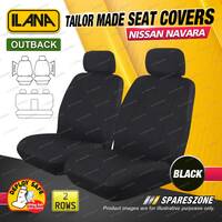 2 Rows Tailor Made Black Outback Car Seat Covers for Nissan Navara D23 Dual Cab
