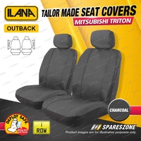 Front Tailor Made Charcoal Outback Seat Covers for Mitsubishi Triton ML MN MY12