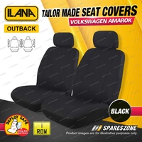 Front Tailor Made Black Outback Seat Covers for Volkswagen Amarok NF Dual Cab
