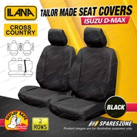 Ilana Tailor Made Black Cross Country Seat Covers for Isuzu D-Max LS Crew Cab