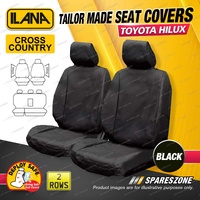 Ilana Black Cross Country Seat Covers for Toyota Hilux SR/SR5/Rogue Double Cab