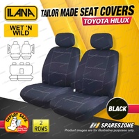 Tailor Made Black Wet'N Wild Car Seat Covers for Toyota Hilux Double Cab 15-On