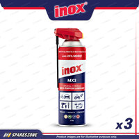 3 x Inox MX3 Aerosol Can With Two Way Straw 375G Anti-Corrosion Anti-Moisture