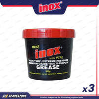 3 x Inox MX8 Premium PTFE Grease 500 Gram High Temperature and Extreme Pressure