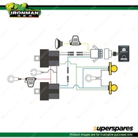 Ironman 4x4 Megatom Wiring Loom - Suits Set of Two 2 Megatom Lights IWHL004