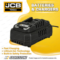 JCB Tools 4.5 Amp Fast Charger 18V Platform Compatible - Smart Charge Technology