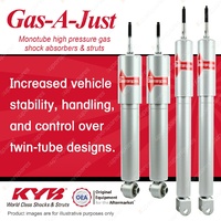 Front + Rear KYB GAS-A-JUST Monotube Shock Absorbers for DAIMLER Double Six SB