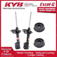2x Rear KYB Shock Absorbers + Strut Mount Kit for Hyundai Excel X3 Sprint 97-00
