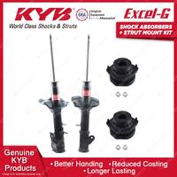 2 Rear KYB Shock Absorbers Strut Mount Kit for Kia Carens TB Mentor AFB 98-01
