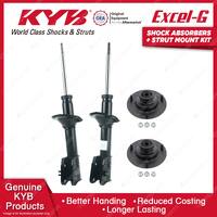 2 Rear KYB Shock Absorbers + Strut Mount Kit for Land Rover Freelander SUV 97-07