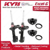 2x Front KYB Shock Absorbers + Strut Mount Kit for Mitsubishi 380 DB Sedan 05-08
