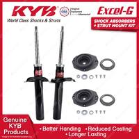 Pair Front KYB Shock Absorbers + Strut Top Mount Kit for Peugeot 306 N3 N5 93-02