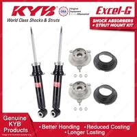 2 Front KYB Shock Absorbers + Strut Mount Kit for Peugeot 407 3FZ RHH RHR 04-on