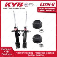2x Front KYB Shock Absorbers + Strut Mount Kit for Toyota Prius-C NHP10R 12-14