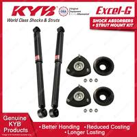 Pair Front KYB Shock Absorbers + Strut Top Mount Kit for Mazda Mazda 2 DJ DL
