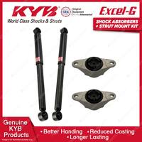 Pair Rear KYB Shock Absorbers + Strut Top Mount Kit for Mazda CX-3 DK 15-on