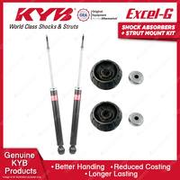 Pair Rear KYB Shock Absorbers + Strut Top Mount Kit for Nissan Micra K13 10-on