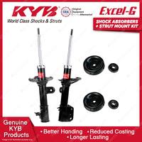 Pair Front KYB Shock Absorbers + Strut Top Mount Kit for Suzuki Alto GF 09-15