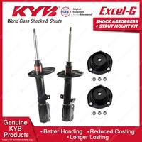 Pair Rear KYB Shock Absorbers + Strut Mount Kit for Toyota Camry ACV40R Sportivo