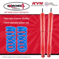 Rear KYB SKORCHED Shocks HD Raised Coil Springs for TOYOTA Landcruiser 80 105