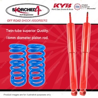 Rear KYB SKORCHED Shocks HD Raised Coil Springs for Landcruiser HDJ UZJ 100R