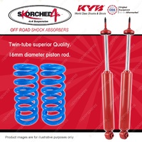 Rear KYB SKORCHED 4'S Shocks HD Raised Coil Springs for MITSUBISHI Pajero NW