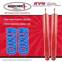 Rear KYB SKORCHED 4'S Shocks Coil Springs for TOYOTA Landcruiser Prado 90