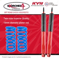 Rear KYB SKORCHED Shocks Raised Coil Springs for Landcruiser UZJ URJ 202