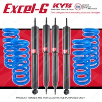 4x KYB EXCEL-G Shock Absorbers HD Raised Coil Springs for TOYOTA Landcruiser 80