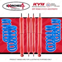 4x KYB SKORCHED 4'S Shocks HD Raised Coil Springs for TOYOTA Landcruiser 80 105