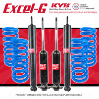 4x KYB Excel-G Shocks + Raised Coil Springs for Holden HJ HQ HX 1971-1977