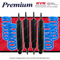 4x KYB Premium Shocks + Raised Coil Springs for Land Rover Range Rover 38D 89-95