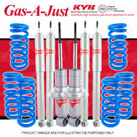 4x KYB Gas-A-Just Shocks + Raised Coil Springs for Jaguar XJ6 Series 1969-1979
