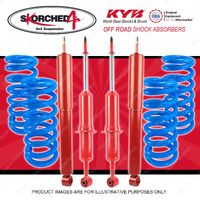 4x KYB Skorched 4's Shocks + STD Coil Springs for Toyota Landcruiser Prado 120