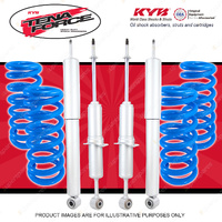 4 KYB Tena Force Shocks + Raised Coils for Toyota Landcruiser Prado 120 LWB 4cyl