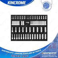 64 Pcs of Kincrome 1/4" 3/8" 1/2" Drive Contour LOK-ON Deep Sockets EVA Tray