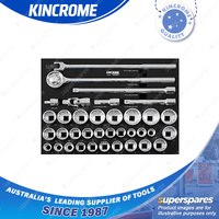 36 Pcs of Kincrome 3/4" Drive Contour Deep Tray Sockets & Accessories EVA Tray