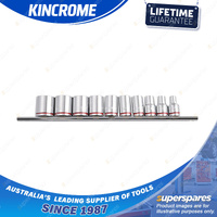 10 Pcs of Kincrome 3/8" Drive Imperial Socket Rail - Mirror Polish Finish