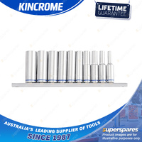 10 Pcs of Kincrome 1/4" Drive Metric Deep Socket Rail - Mirror Polish Finish