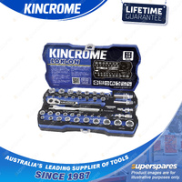 44 Pcs of Kincrome 1/4" & 3/8" Drive LOK-ON Socket Set - Metric & Imperial