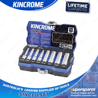 8 Pcs of Kincrome 1/4" Drive LOK-ON Socket Set - Imperial Chrome Vanadium Steel