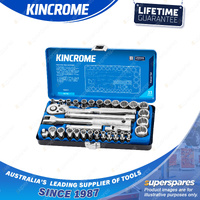 33 Pcs of Kincrome 1/4 & 3/8" Drive Socket Set - Metric Mirror Polish Finish