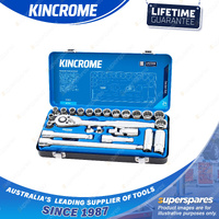 24 Pcs of Kincrome 1/2" Drive Socket Set - Metric Mirror Polish Finish