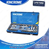 42 Pcs of Kincrome 1/2" Drive Socket Set - Metric & Imperial Mirror Polish