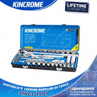 52 Pcs of Kincrome 1/4 & 1/2" Drive Socket Set - Metric & Imperial Mirror Polish