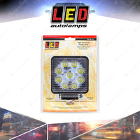LED Autolamps High Powered Square Flood Light 9 LED Work Lamp 9-32V Blister