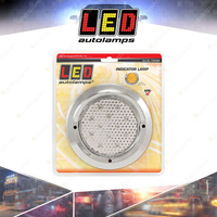 LED Autolamps Chrome Amber Round Rear Indicator Light 12-24V 12 LED Lamp Blister