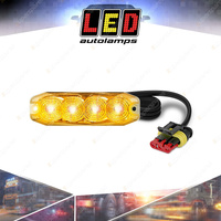 LED Autolamps Amber Front Indicator Light with AMP Plug 12-24V 4 LED Lamp Bulk
